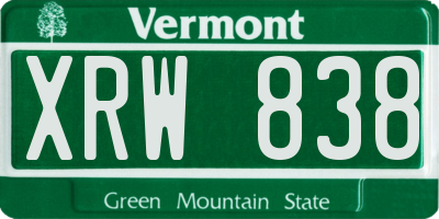 VT license plate XRW838