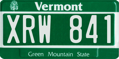 VT license plate XRW841