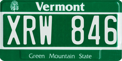 VT license plate XRW846