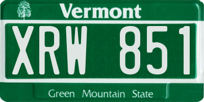 VT license plate XRW851