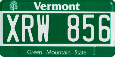 VT license plate XRW856
