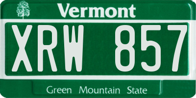 VT license plate XRW857