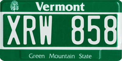 VT license plate XRW858