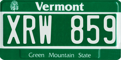 VT license plate XRW859