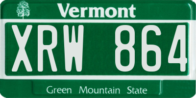 VT license plate XRW864