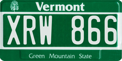 VT license plate XRW866