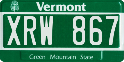 VT license plate XRW867