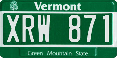 VT license plate XRW871