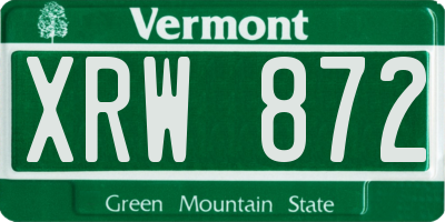 VT license plate XRW872