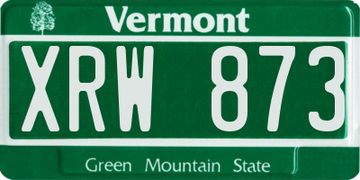 VT license plate XRW873