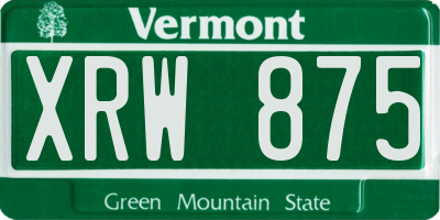 VT license plate XRW875