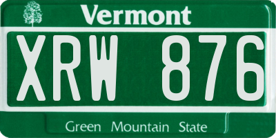 VT license plate XRW876