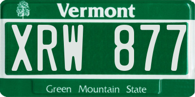 VT license plate XRW877