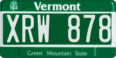 VT license plate XRW878