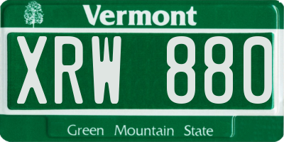 VT license plate XRW880