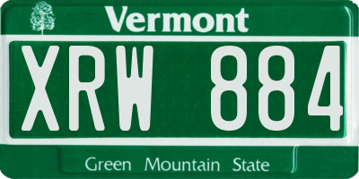 VT license plate XRW884