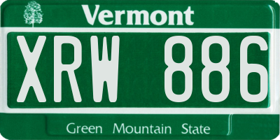 VT license plate XRW886