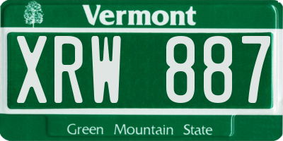 VT license plate XRW887