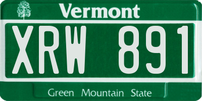 VT license plate XRW891