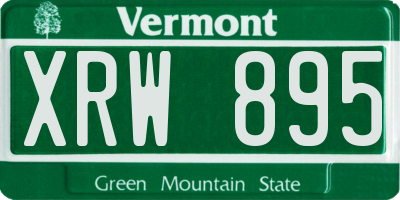 VT license plate XRW895