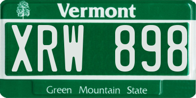 VT license plate XRW898