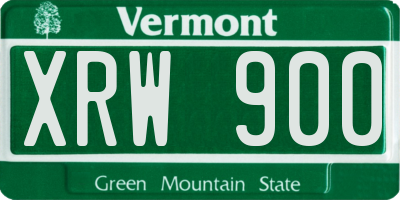 VT license plate XRW900