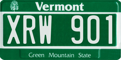 VT license plate XRW901