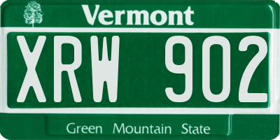 VT license plate XRW902