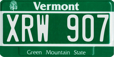 VT license plate XRW907