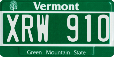 VT license plate XRW910