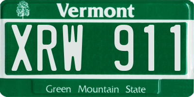 VT license plate XRW911