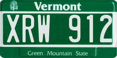 VT license plate XRW912