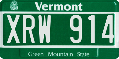 VT license plate XRW914