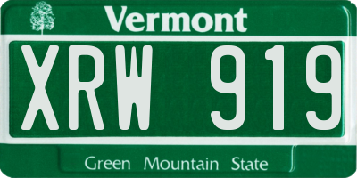 VT license plate XRW919
