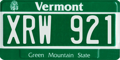 VT license plate XRW921