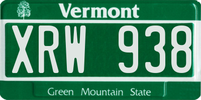 VT license plate XRW938