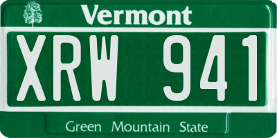 VT license plate XRW941