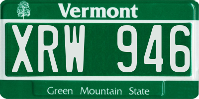 VT license plate XRW946