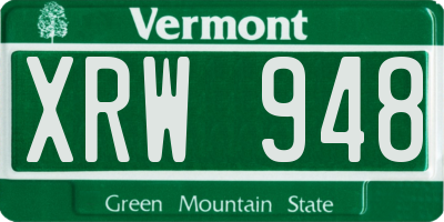 VT license plate XRW948