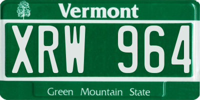 VT license plate XRW964