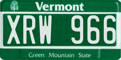 VT license plate XRW966