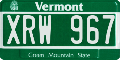 VT license plate XRW967