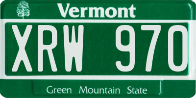VT license plate XRW970