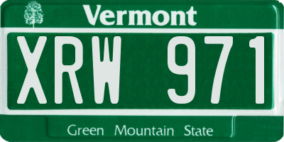 VT license plate XRW971