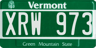 VT license plate XRW973