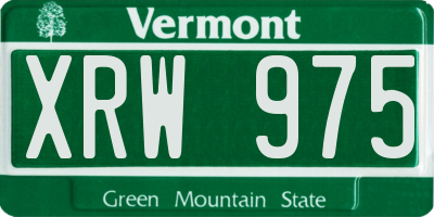 VT license plate XRW975