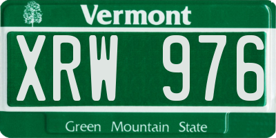 VT license plate XRW976