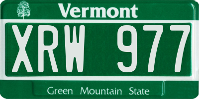 VT license plate XRW977