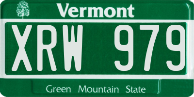 VT license plate XRW979