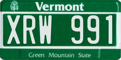 VT license plate XRW991